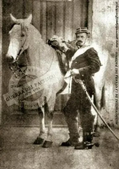Teniente del Granaderos Martín Larraín y Larraín (1855-?) Participó en la campaña de Lima destacando por su acción en Chorrillos-Miraflores 
