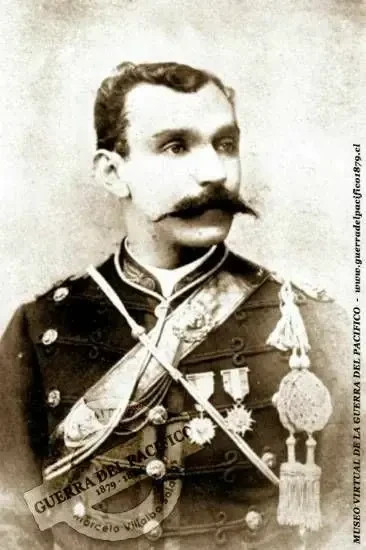 Teniente Roberto Pohlhammer perteneciente al regimiento Granaderos a Caballo, participó en el combate de Lurin, el 17 de enero de 1881