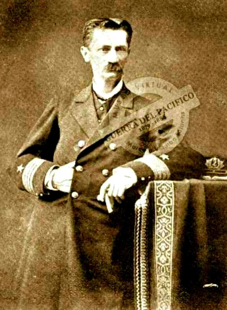 Capitán de Navío Galvarino Riveros Cárdenas (1829-1892) Insigne héroe naval de origen chilote, al mando de la Escuadra durante la captura del Huáscar en Angamos.