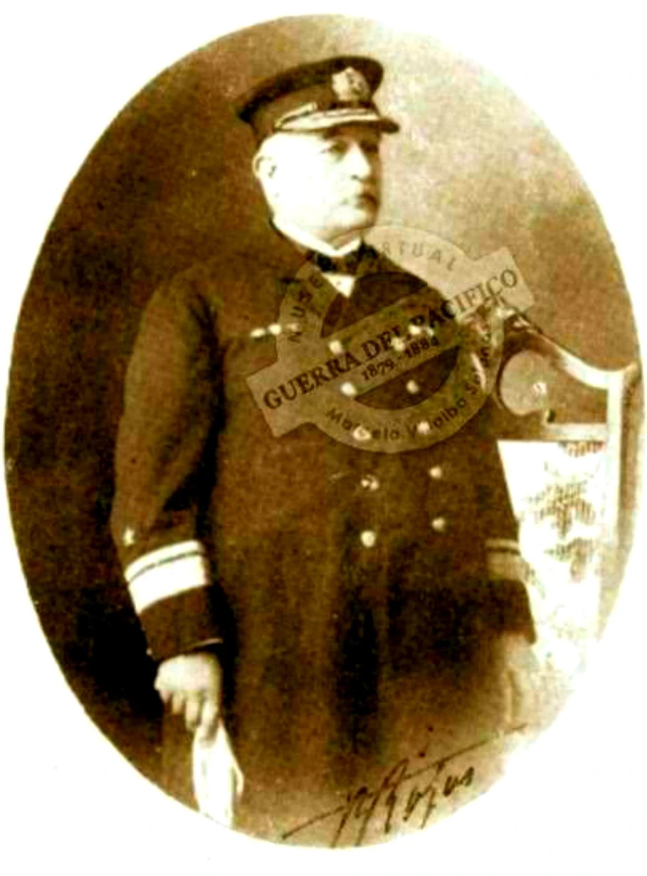 Contraalmirante Basilio Rojas Velásquez (1848-1923) A bordo del Blanco Encalada, luchó en Angamos en la captura del Huácar.  